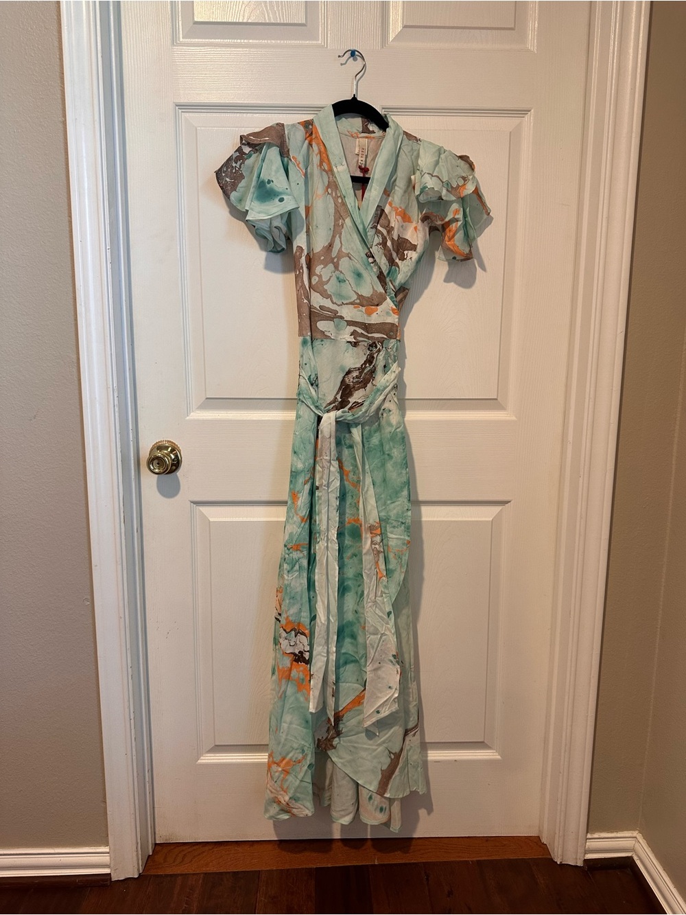NWT RAGA Watercolor Floral Wrap Maxi Dress
